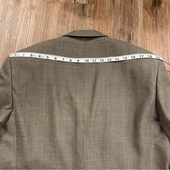 Brooks Brothers 346 Men's 42R Silk Wool Houndstooth Beige Suit Jacket Blazer - Picture 12 of 12